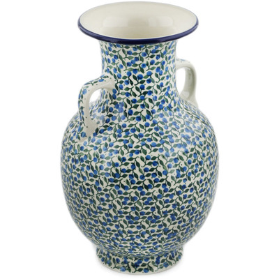 Polish Pottery Vase 12&quot; Blueberry Vine