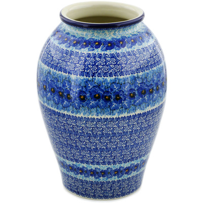 Polish Pottery Vase 12&quot; Deep Winter UNIKAT