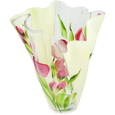Glass Vase 12&quot; Frosty Iris