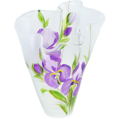 Glass Vase 12&quot; Frosty Iris