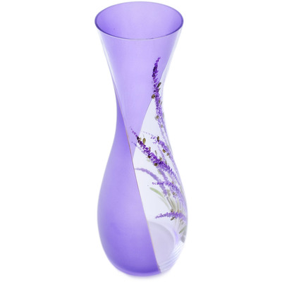 Glass Vase 12&quot; Frosty Lavender