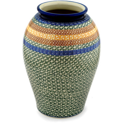 Polish Pottery Vase 12&quot; Grecian Sea