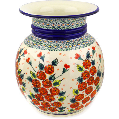 Polish Pottery Vase 12&quot; Polish Roses UNIKAT