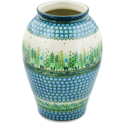 Polish Pottery Vase 12&quot; Prairie Land UNIKAT