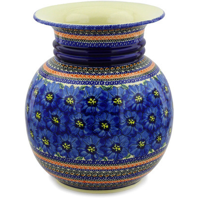 Polish Pottery Vase 12&quot; Regal Bouquet UNIKAT
