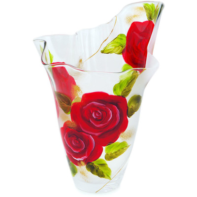 Glass Vase 12&quot; Roses