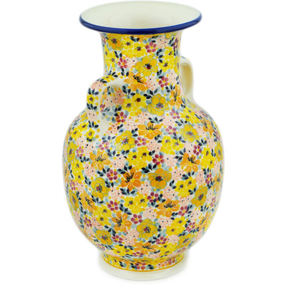 Polish Pottery Vase 12&quot; Seasons Change UNIKAT