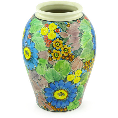Polish Pottery Vase 12&quot; Spring Awakenings UNIKAT