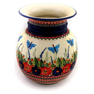 Polish Pottery Vase 12&quot; Spring Splendor UNIKAT
