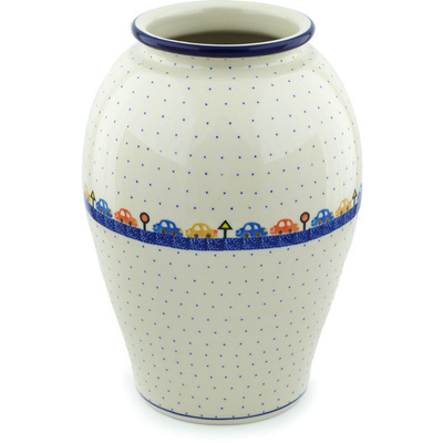 Polish Pottery Vase 12&quot; Stop N Gotraffic