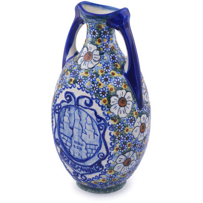 Polish Pottery Vase 12&quot; UNIKAT