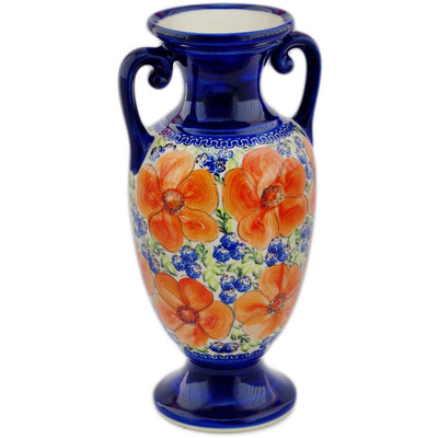 Polish Pottery Vase 12&quot; UNIKAT