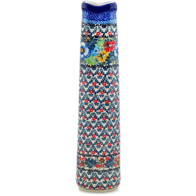 Polish Pottery Vase 13&quot; Delightful Motif UNIKAT