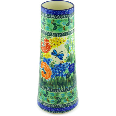 Polish Pottery Vase 14&quot; Garden Delight UNIKAT