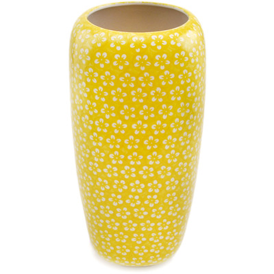 Polish Pottery Vase 14&quot; Lemonade Field UNIKAT