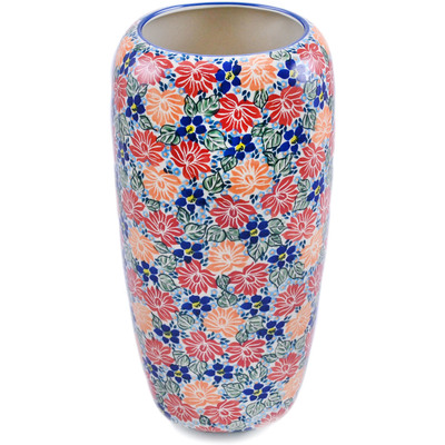 Polish Pottery Vase 14&quot; Warm Summer UNIKAT