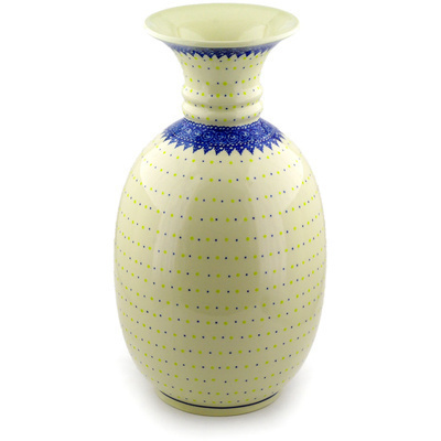 Polish Pottery Vase 17&quot; Evening Frost