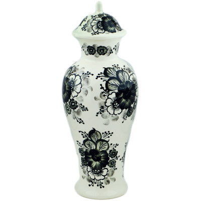 faience Vase 19&quot; Black
