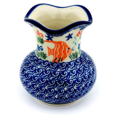 Polish Pottery Vase 4&quot; Angel Fish