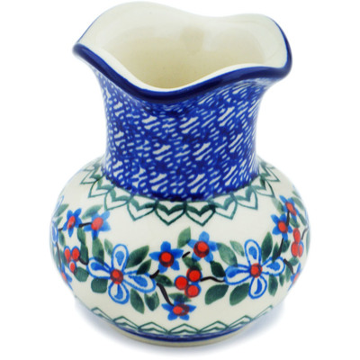 Polish Pottery Vase 4&quot; Azure Blooms