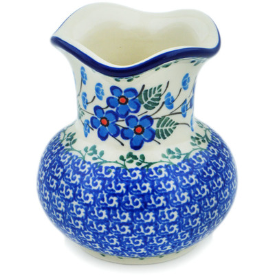 Polish Pottery Vase 4&quot; Blue Blossom