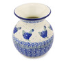 Polish Pottery Vase 4&quot; Blue Chicken