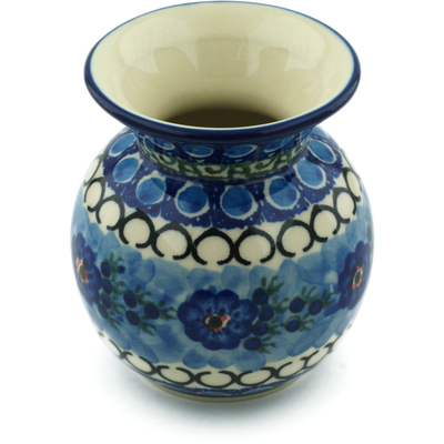 Polish Pottery Vase 4&quot; Blue Delight UNIKAT