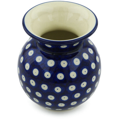 Polish Pottery Vase 4&quot; Blue Eyes