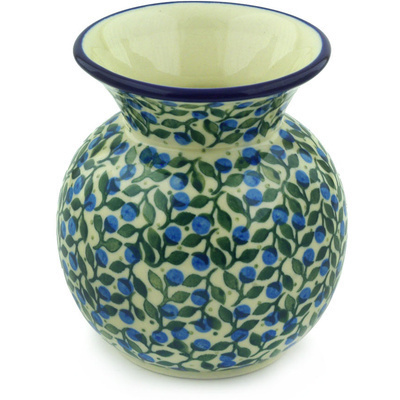 Polish Pottery Vase 4&quot; Blueberry Vine
