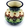 Polish Pottery Vase 4&quot; Brown Daisy Dance