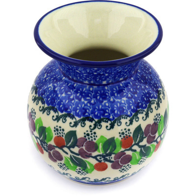 Polish Pottery Vase 4&quot; Cherries Jubilee
