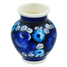 faience Vase 4&quot; Cobalt Flowers