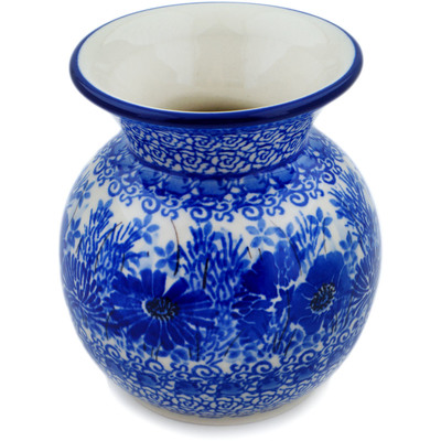 Polish Pottery Vase 4&quot; Dreams In Blue UNIKAT