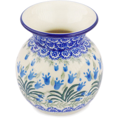 Polish Pottery Vase 4&quot; Feathery Bluebells