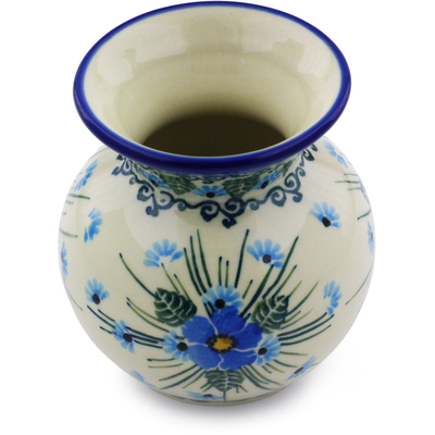 Polish Pottery Vase 4&quot; Forget Me Not UNIKAT