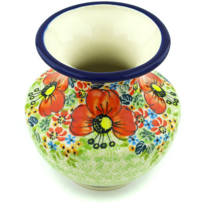 Polish Pottery Vase 4&quot; Garden Meadow UNIKAT