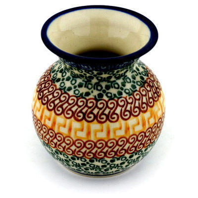 Polish Pottery Vase 4&quot; Grecian Sea