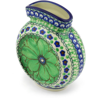 Polish Pottery Vase 4&quot; Green Pansies UNIKAT