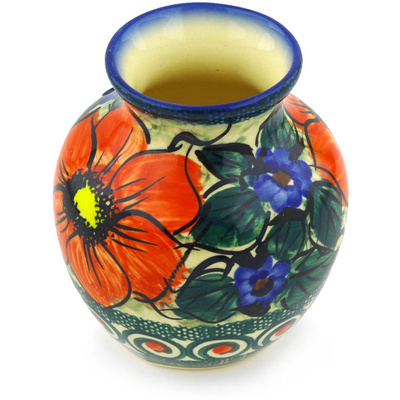 Polish Pottery Vase 4&quot; Havana UNIKAT