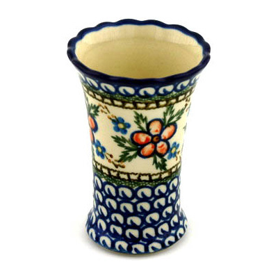 Polish Pottery Vase 4&quot; Lancaster Rose
