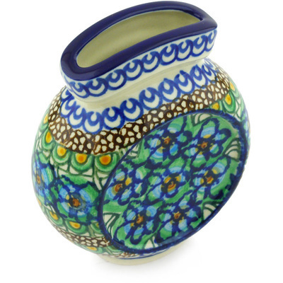 Polish Pottery Vase 4&quot; Mardi Gras UNIKAT
