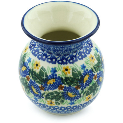 Polish Pottery Vase 4&quot; Peeking Blooms UNIKAT