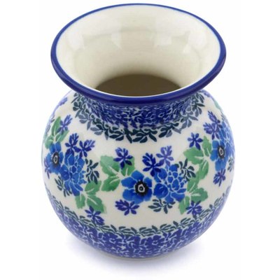 Polish Pottery Vase 4&quot; Pretty In Blue