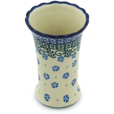 Polish Pottery Vase 4&quot; Royal Clover Flower