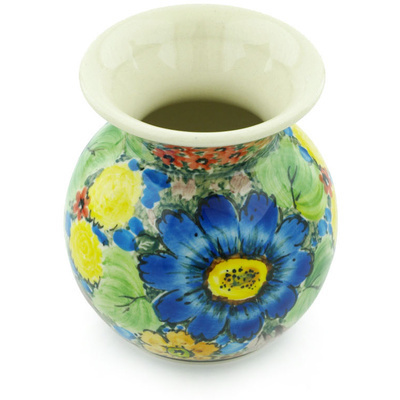 Polish Pottery Vase 4&quot; Spring Awakenings UNIKAT