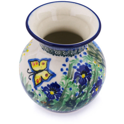 Polish Pottery Vase 4&quot; Spring Garden UNIKAT
