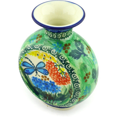 Polish Pottery Vase 4&quot; Spring Garden UNIKAT