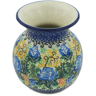 Polish Pottery Vase 4&quot; Spring Rose UNIKAT