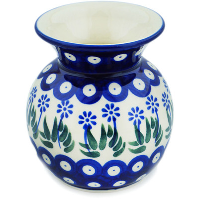 Polish Pottery Vase 4&quot; Springing Calendulas