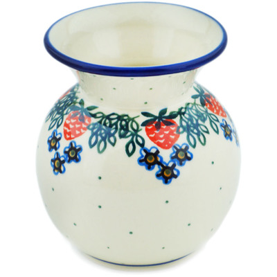 Polish Pottery Vase 4&quot; Strwaberry Fever